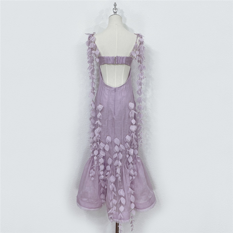 zimm handmade petal silk linen dress replica clothing sites