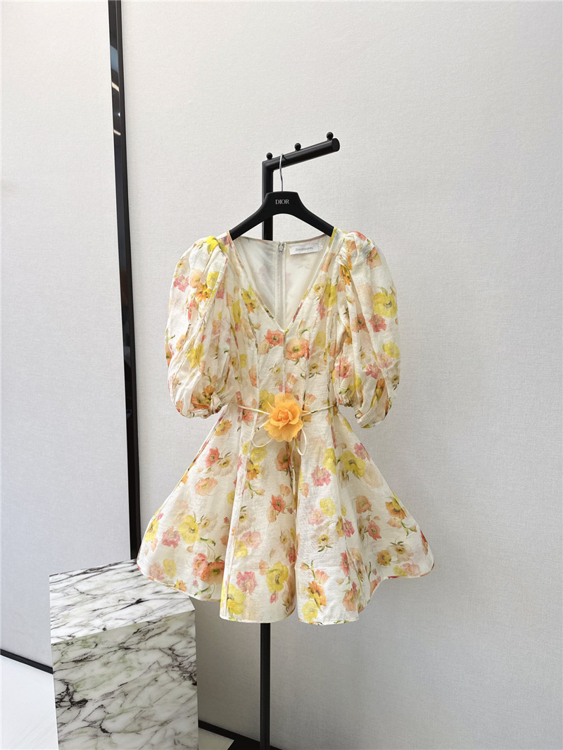 zimm linen print dress replica designer clothes