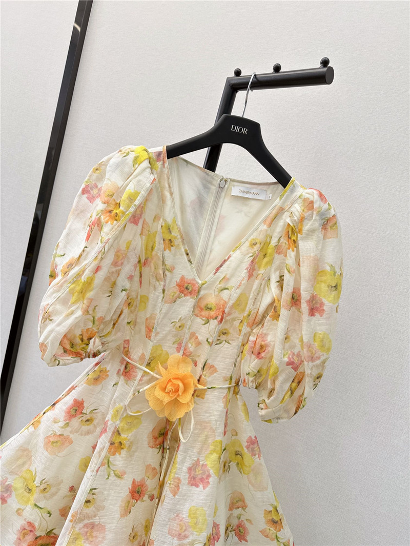 zimm linen print dress replica designer clothes