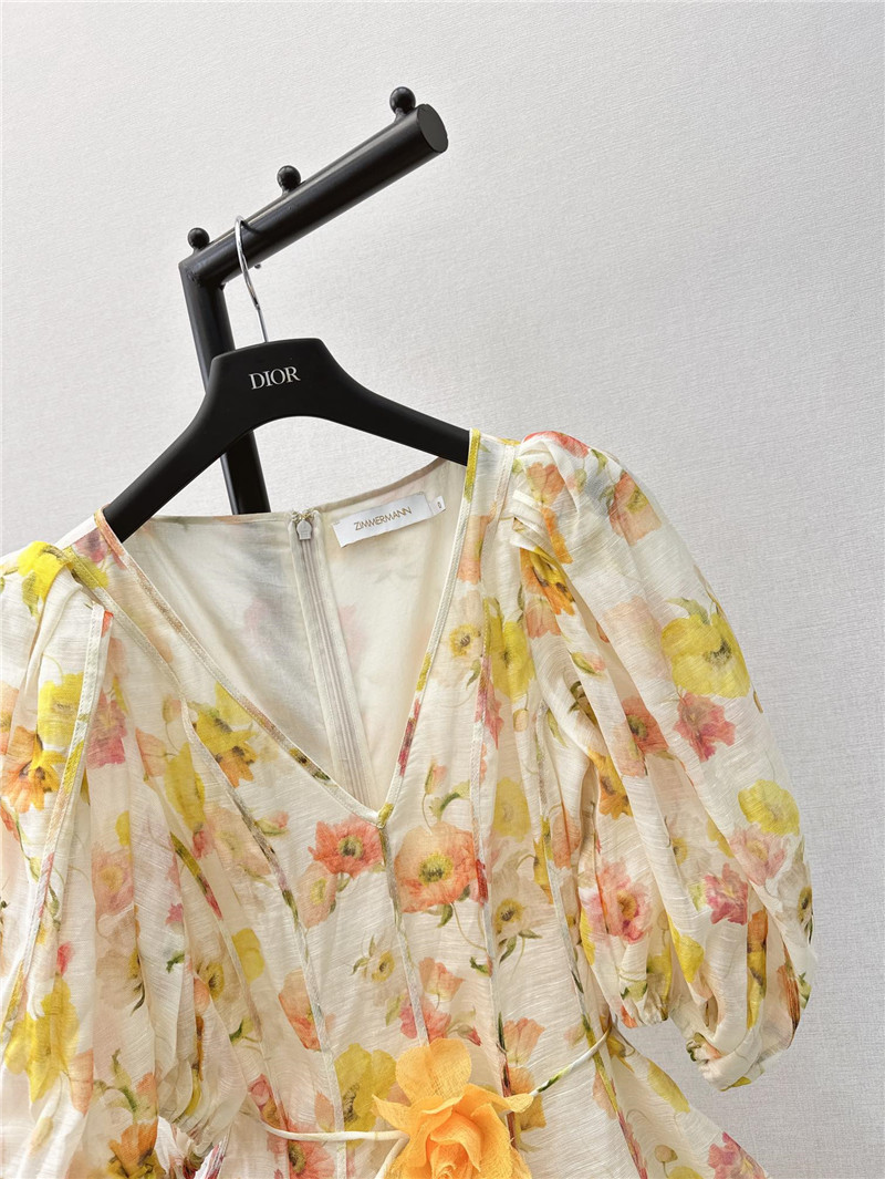 zimm linen print dress replica designer clothes