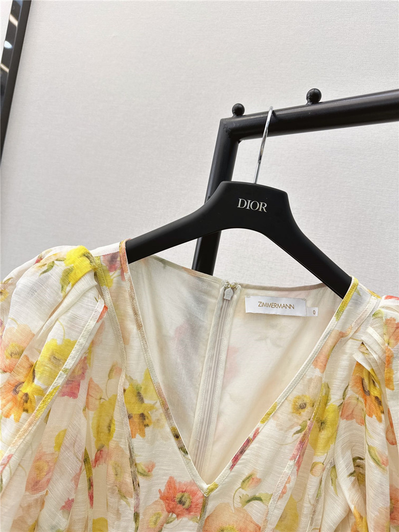 zimm linen print dress replica designer clothes