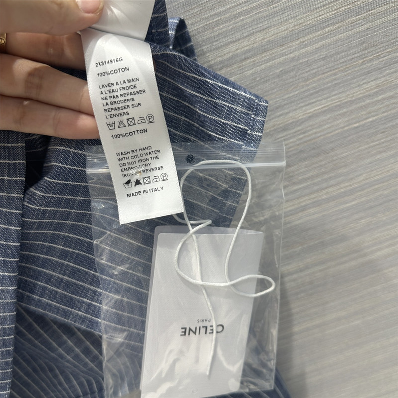 Ce1i*e denim cotton striped shirt replica d&g clothing