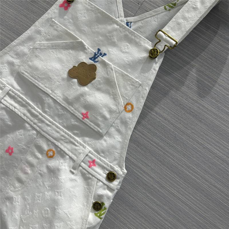 l0vis Vvtt0n lv white denim suspender skirt replica clothing