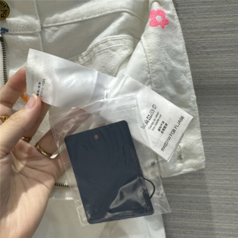 louis vuitton LV white denim shorts replicas clothes