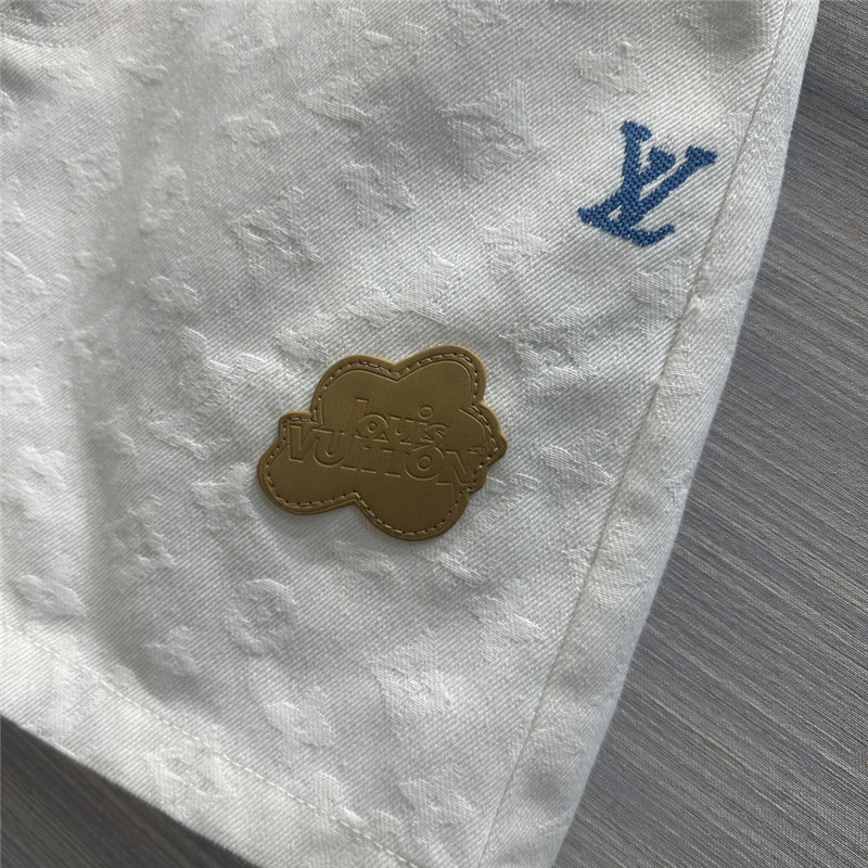 louis vuitton LV white denim shorts replicas clothes
