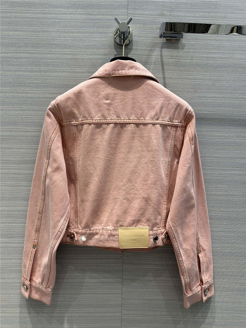 l0vis Vvtt0n embroidered accent light pink denim jacket