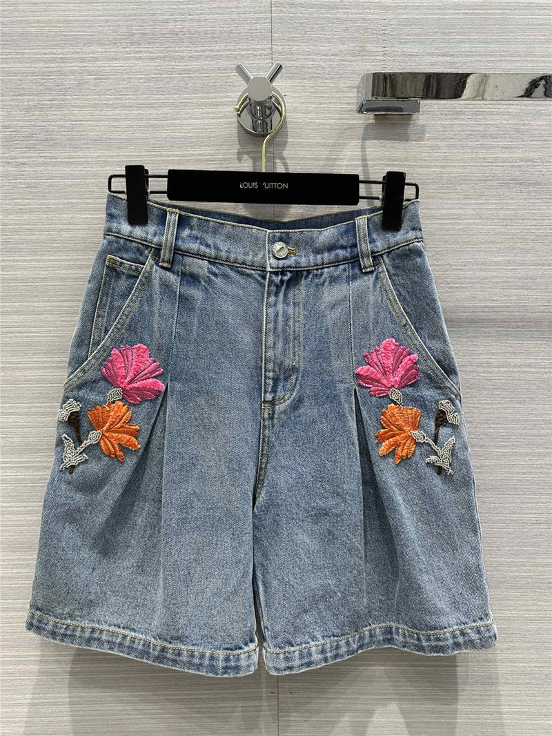 louis vuitton LV denim shorts replica clothes