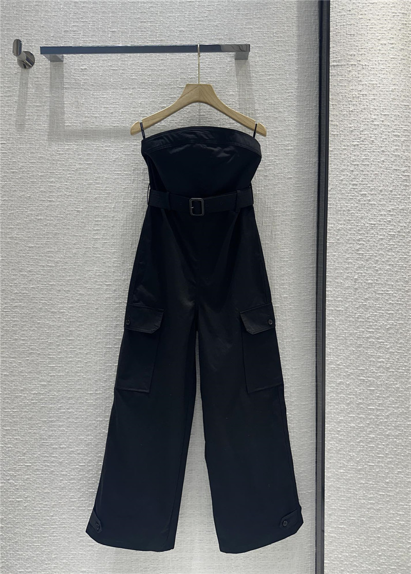 YSL workwear style tube top jumpsuit replica clothing