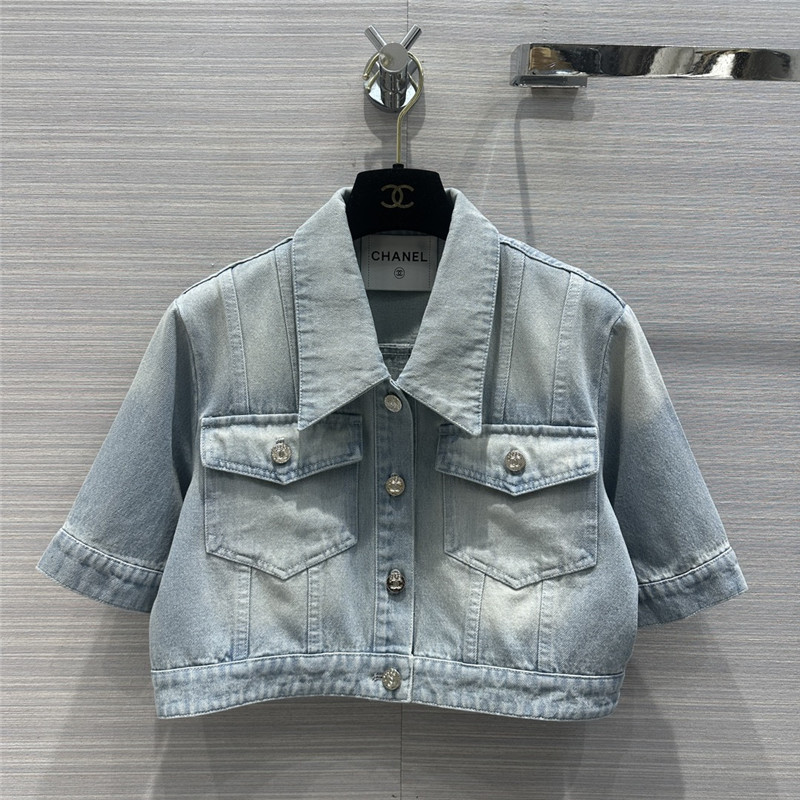 Chanel denim short sleeve jacket replica clothing