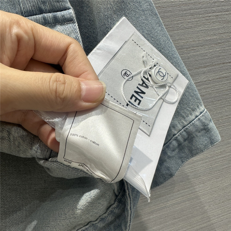 Ch**el denim short sleeve jacket replica clothing