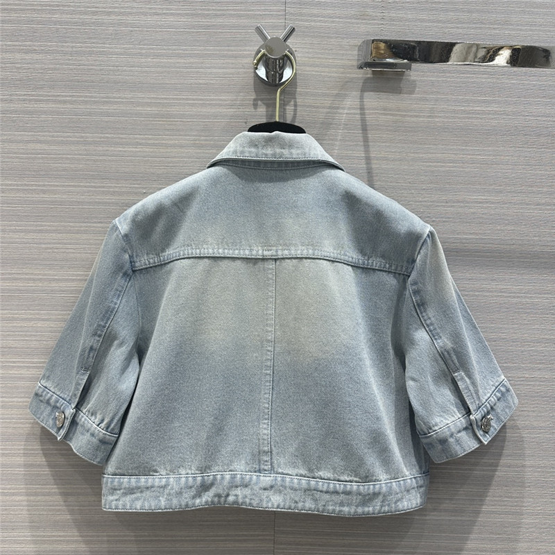 Ch**el denim short sleeve jacket replica clothing