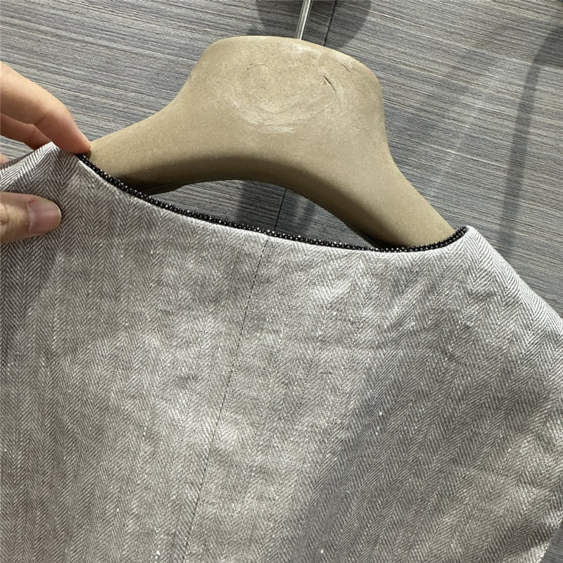 BC herringbone cotton and linen suit vest replicas clothes