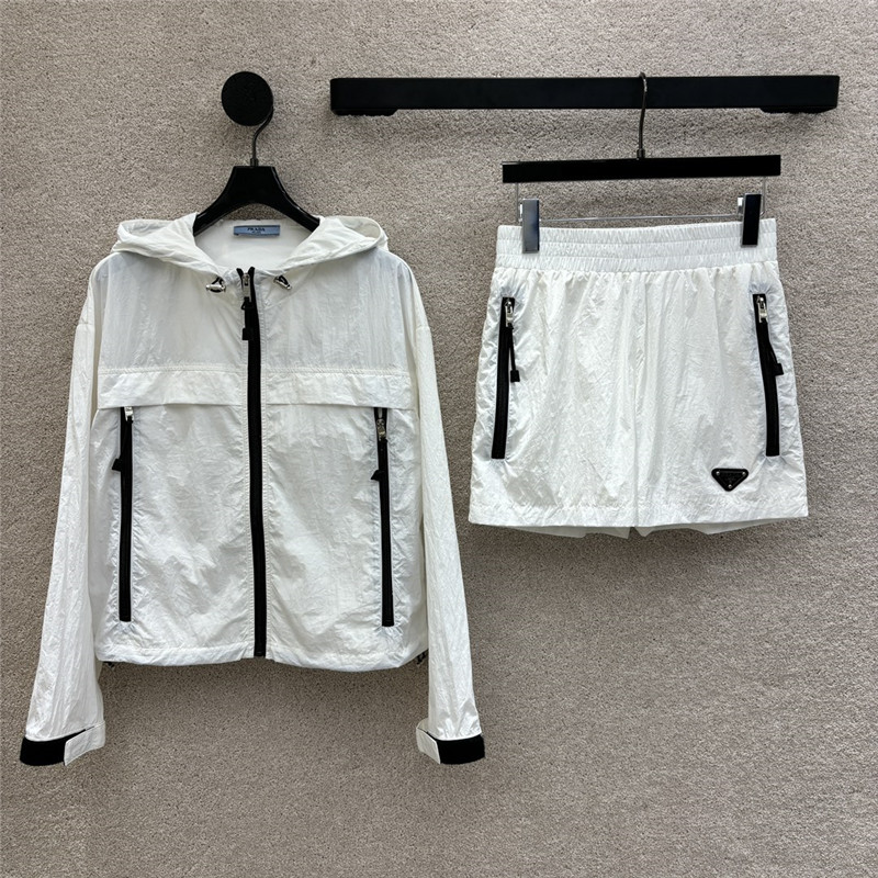 prada contrast color sun protection casual suit replica clothing