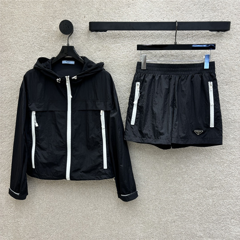 prada contrast color sun protection casual suit replica clothing