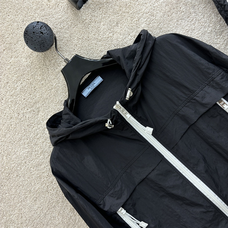 prada contrast color sun protection casual suit replica clothing