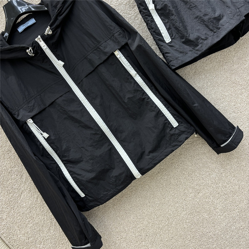 prada contrast color sun protection casual suit replica clothing