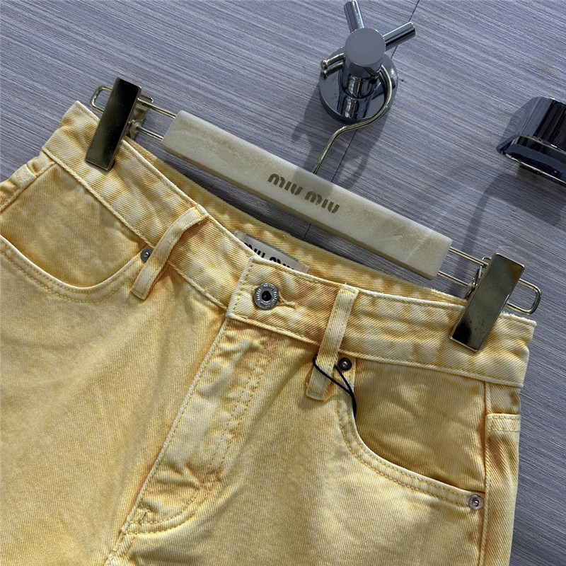 M1um1u straight denim shorts replica designer clothes