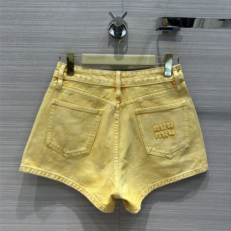 M1um1u straight denim shorts replica designer clothes