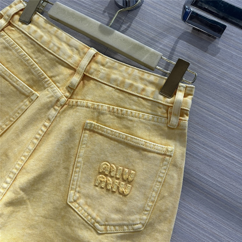 M1um1u straight denim shorts replica designer clothes