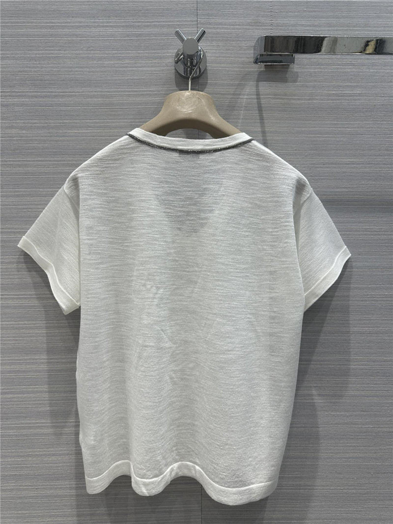 BC linen yarn V-neck top cheap replica designer clothes