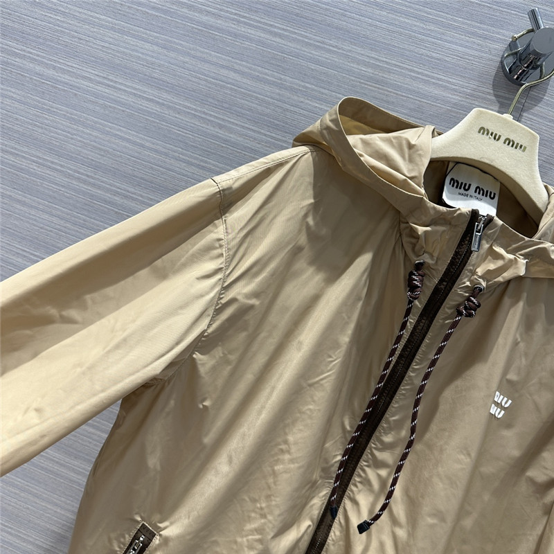 Miu Miu Logo Embroidered Technical Jacket