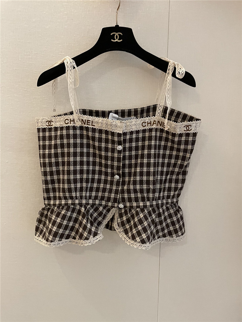Chanel new plaid camisole replica clothes