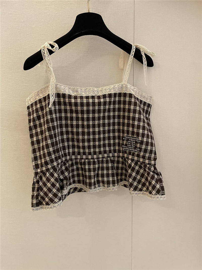 Chanel new plaid camisole replica clothes