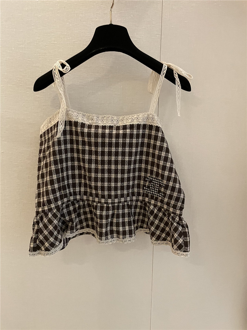Chanel new plaid camisole replica clothes