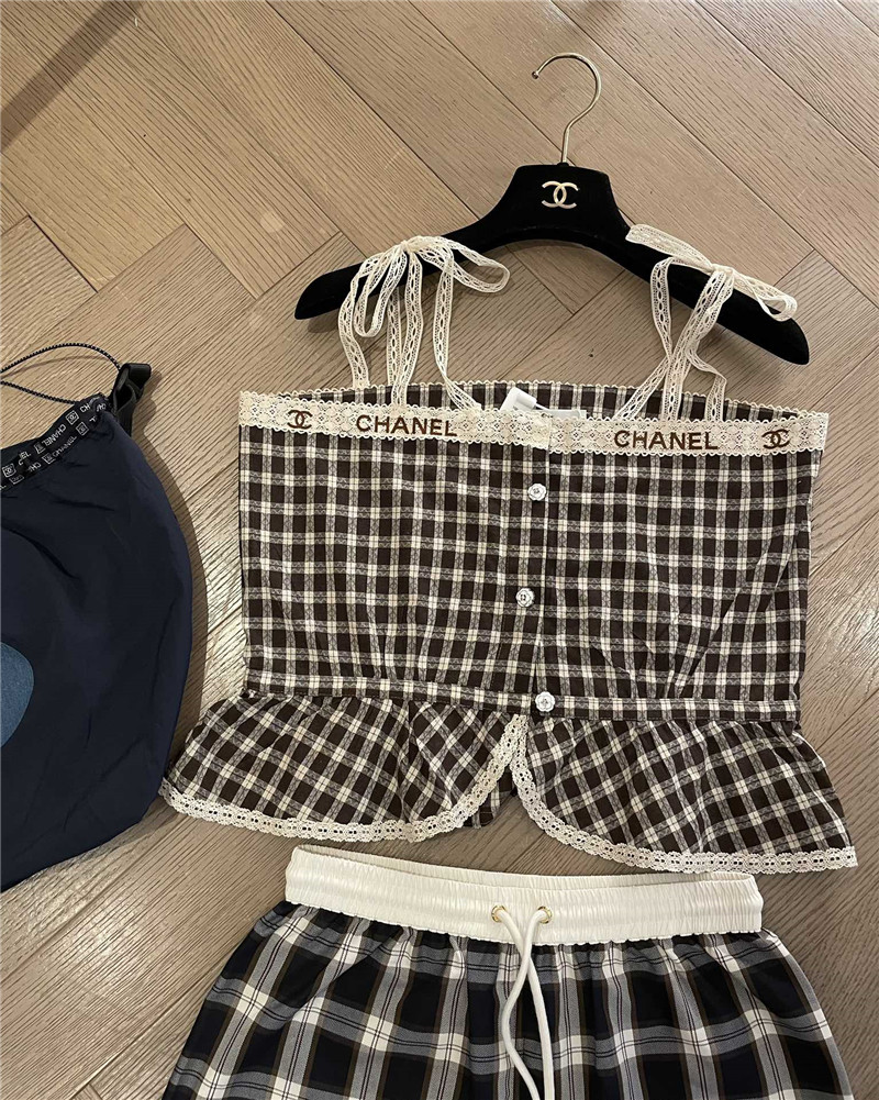 Chanel new plaid camisole replica clothes