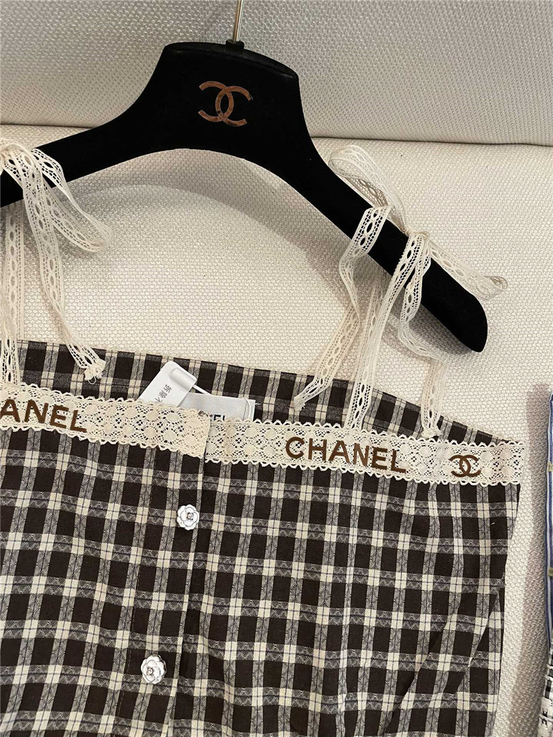 Chanel new plaid camisole replica clothes