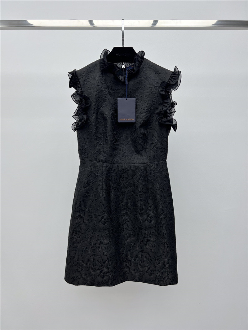 louis vuitton LV ruffled jacquard dress replica clothing