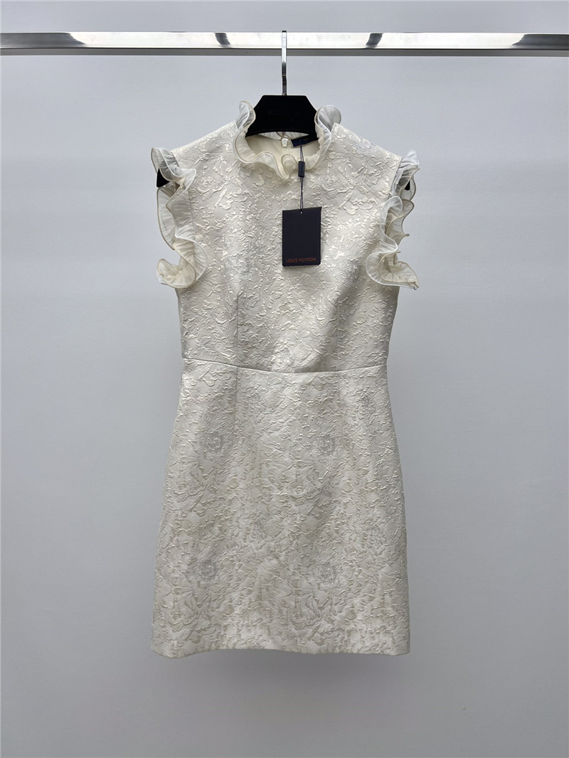 louis vuitton LV ruffled jacquard dress replica clothing