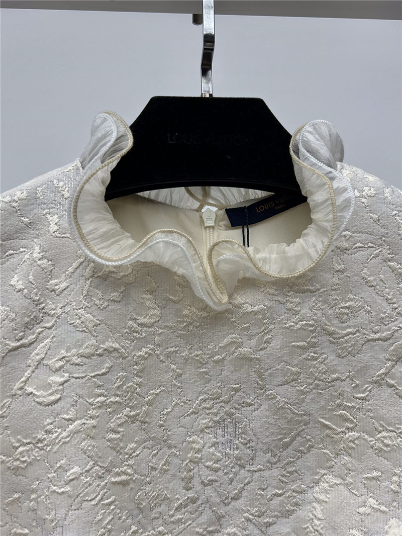 l0vis Vvtt0n lv ruffled jacquard dress replica clothing