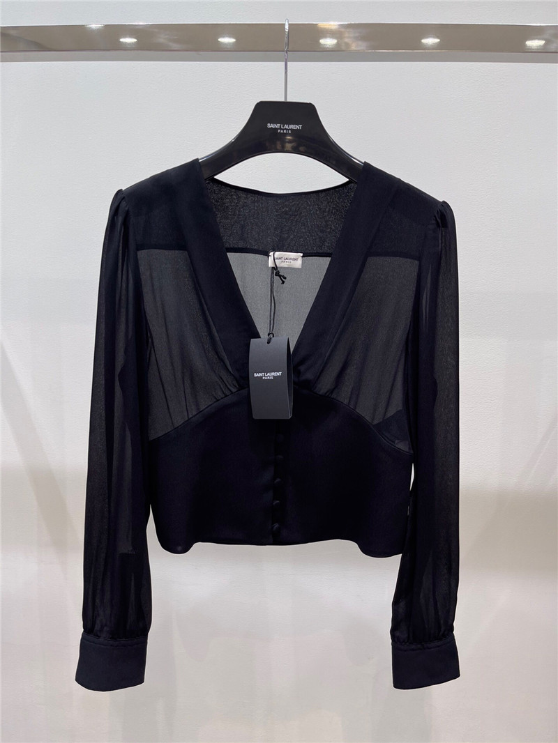 YSL V-neck shirt cheap replica designer clothes