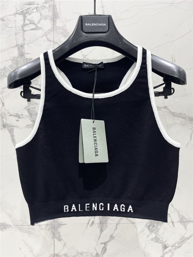 Ba1en*iaga letter jacquard sports vest replica clothing