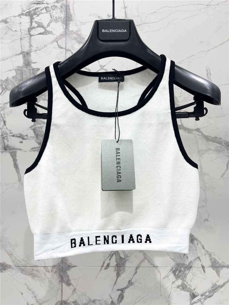 Ba1en*iaga letter jacquard sports vest replica clothing