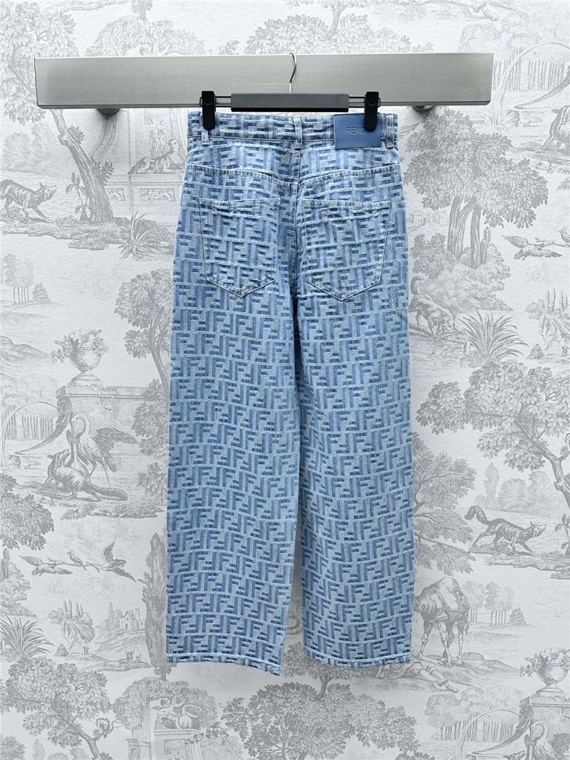 F**di jacquard denim trousers replica d&g clothing