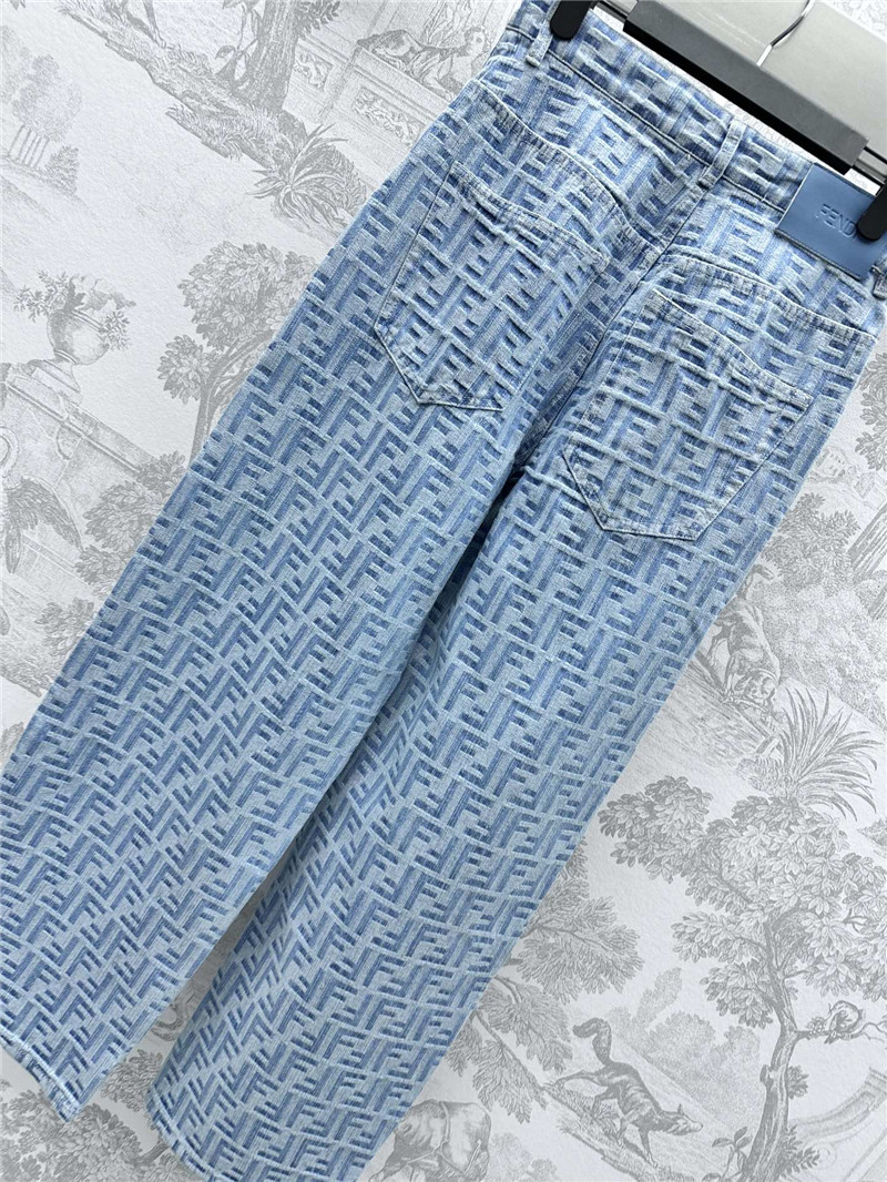 F**di jacquard denim trousers replica d&g clothing