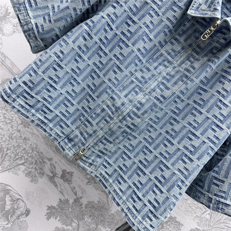 F**di jacquard denim jacket replica clothing sites
