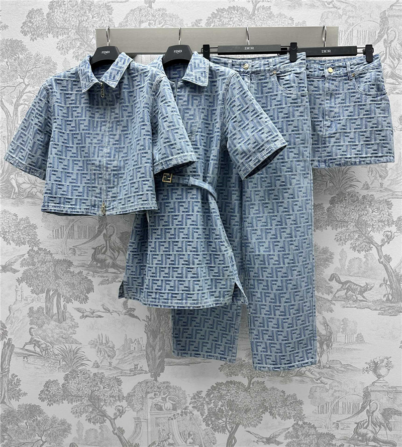 F**di jacquard denim belt dress replicas clothes