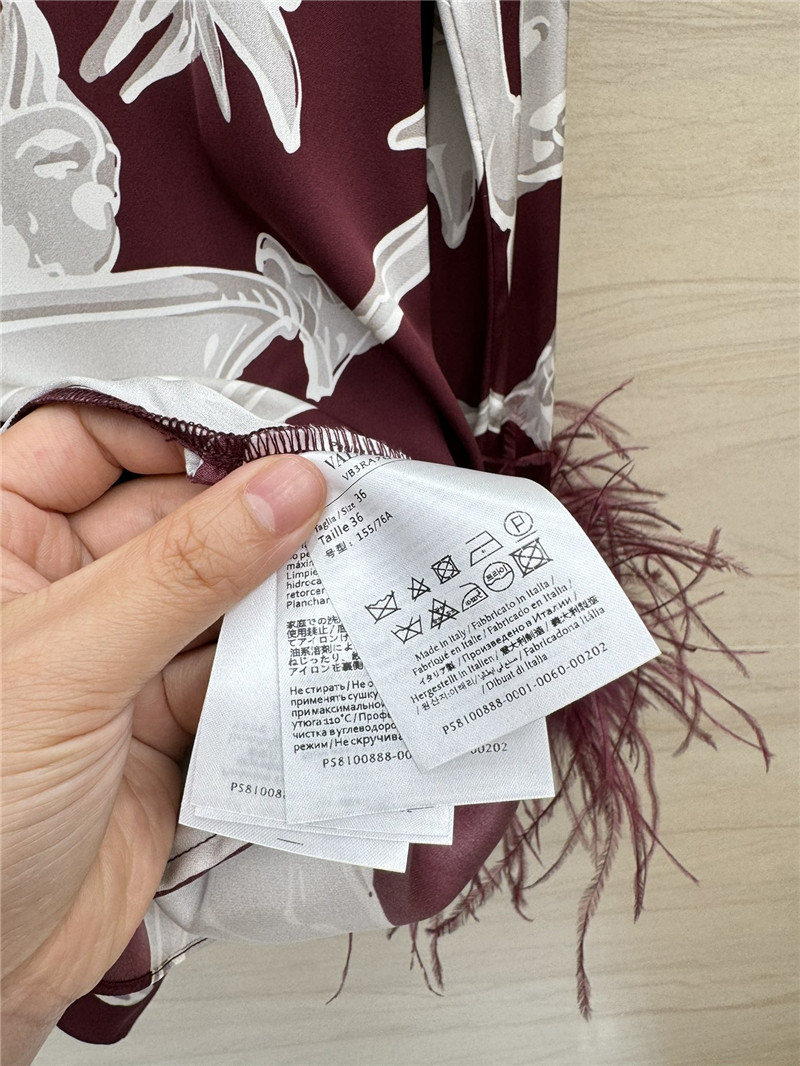 Va1e*ntin0 ostrich feather silk dress replica designer clothes