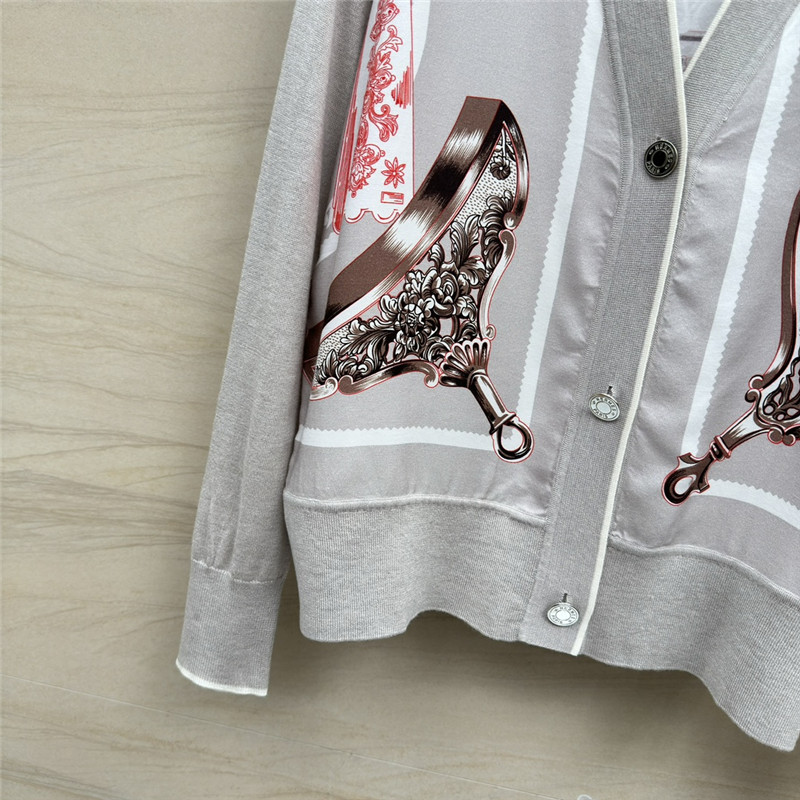 H**me5 grey patchwork silk cashmere cardigan