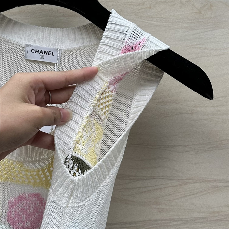 Ch**el colorful jacquard knitted vest