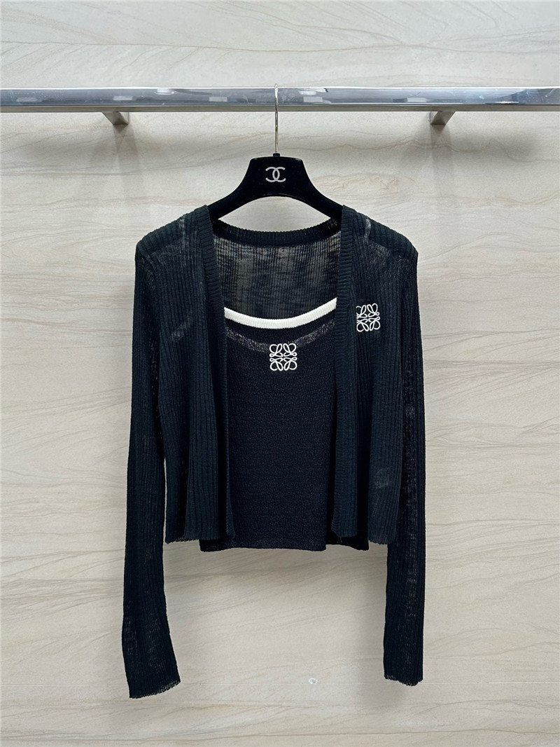 Loewe Black Linen Yarn Cardigan