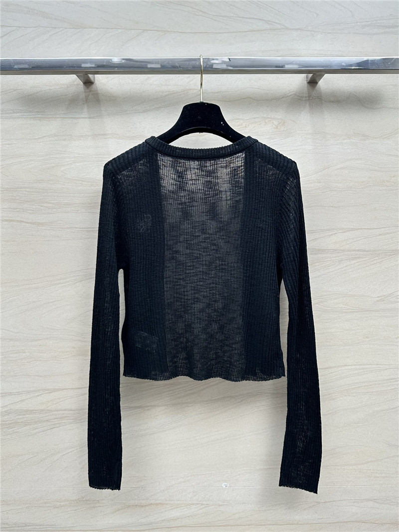 L0ew* black linen yarn cardigan