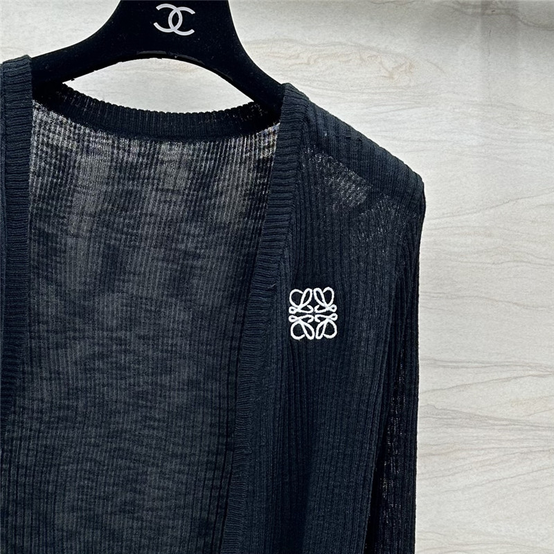 L0ew* black linen yarn cardigan