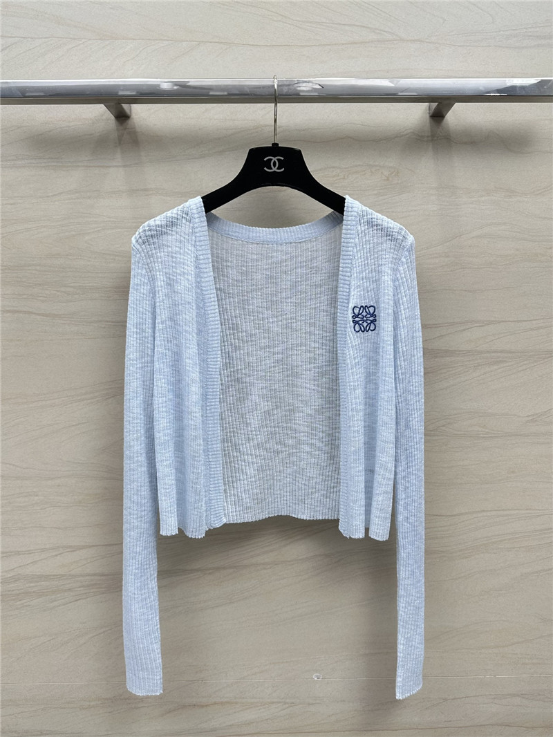 L0ew* blue linen yarn cardigan