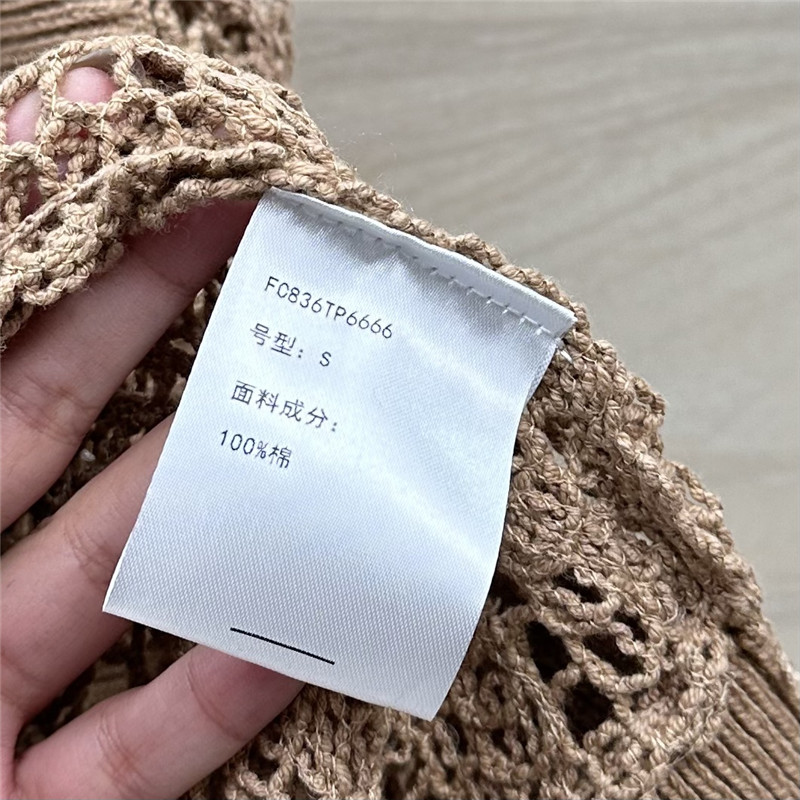 BC Hollow Embroidered Cardigan Brown