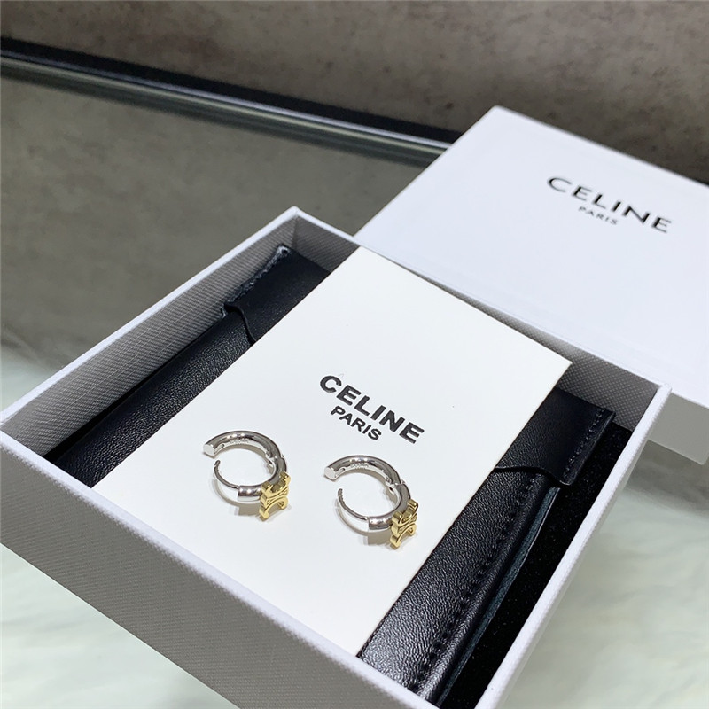 Celine Triomphe Star Hoop Earrings
