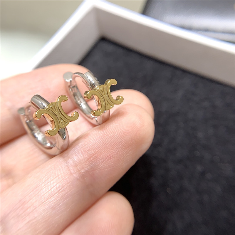 Ce1i*e triomphe star hoop earrings